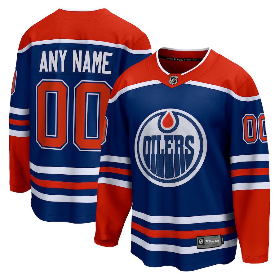 Men Edmonton Oilers Fanatics Branded Royal Home Breakaway Custom NHL Jersey->women nhl jersey->Women Jersey